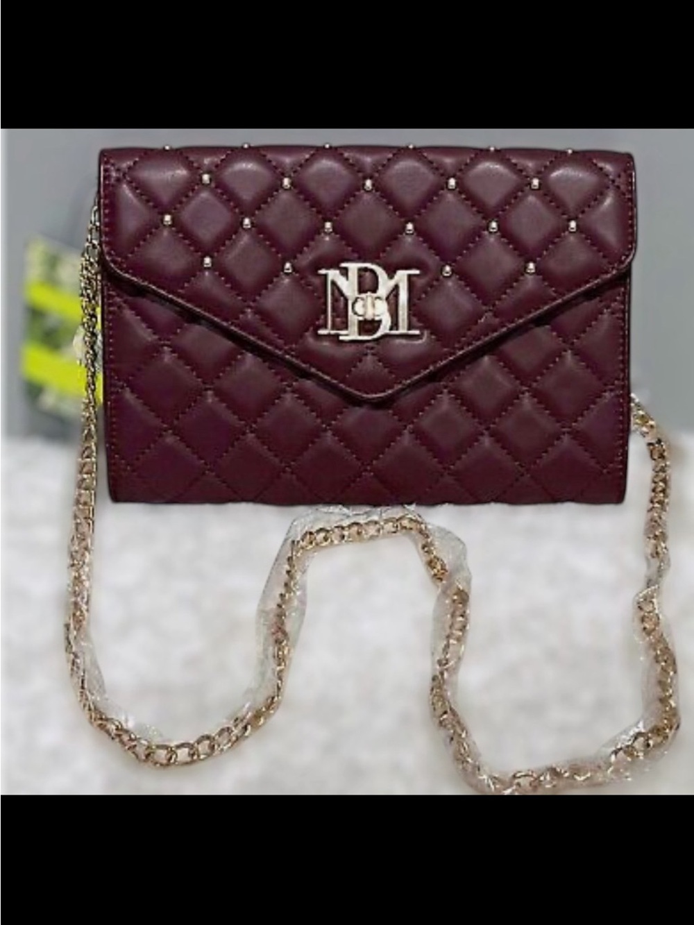 New BADGLEY MISCHKA Crossbody Purse Bag w/Diamond Quilting (BM-4181) Plum $129